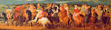 Thomas Stothard Stothard's depiction of the Canterbury Pilgrims Norge oil painting art
